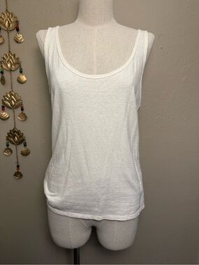 Patagonia Women's Trail Harbor Tank Top Hemp Cotton Blend Birch White size Med.